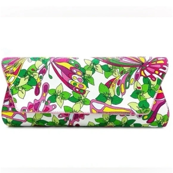 TRINA TURK Butterfly Floral Clutch NWT - Picture 1 of 3